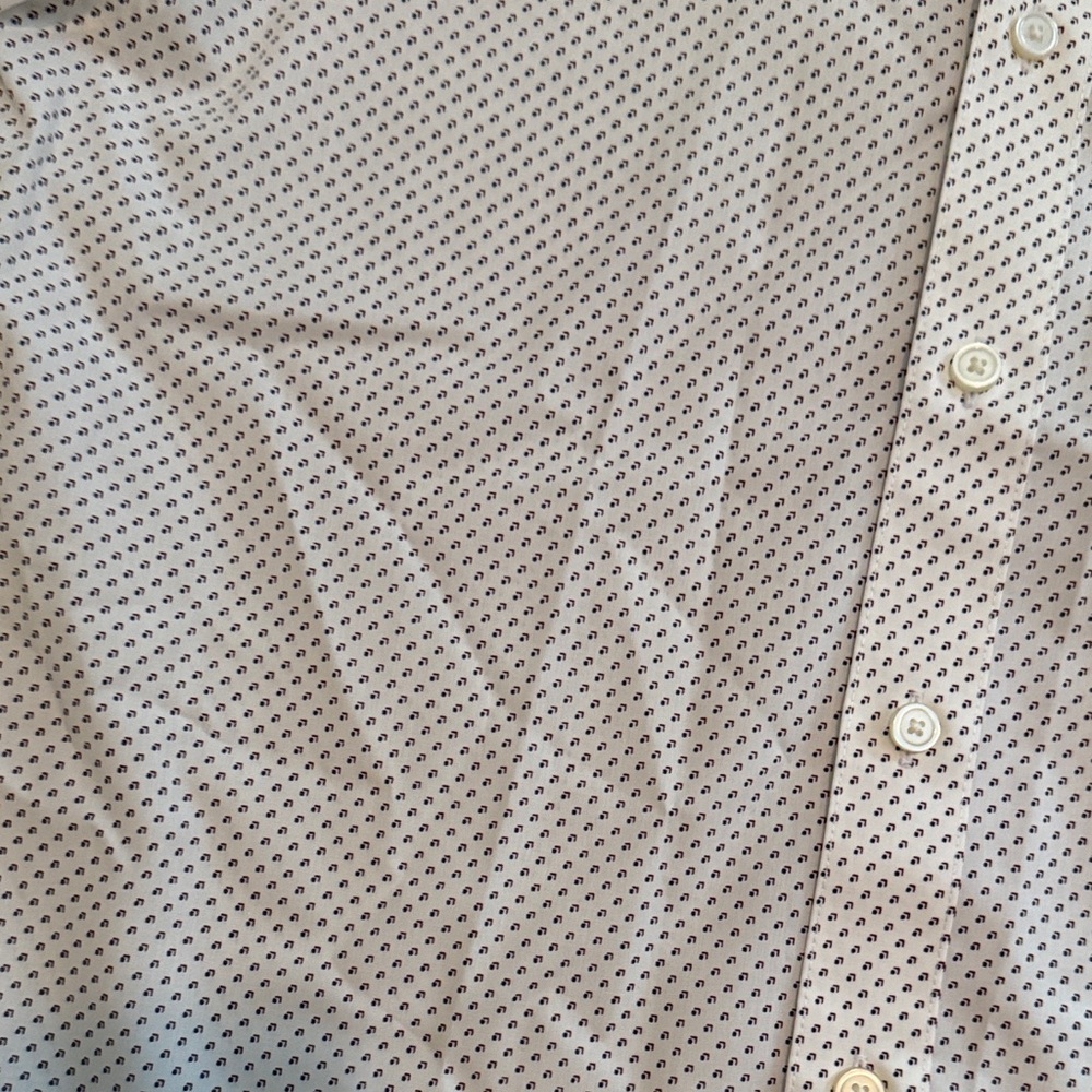 Men’s Banana Republic White Geometric Dress Shirt. Size S. Never wore. Tags on - Picture 11 of 12